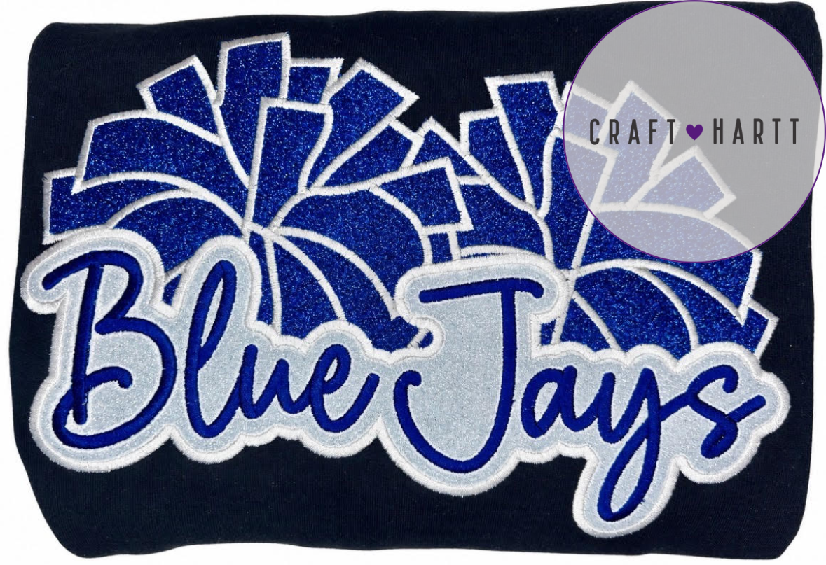 Custom Pom Pom with Team Name Glitter Sweatshirt